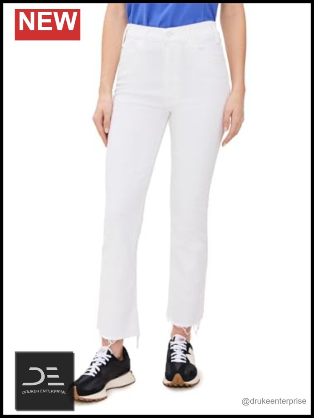 High Rise Ankle Fray Flare Jeans - Super Stretch Denim 5 Pocket